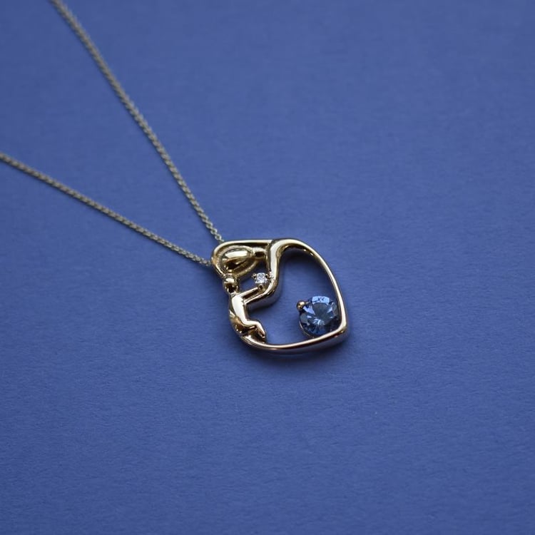 Zlatý prívesok matka a dieťa 38459