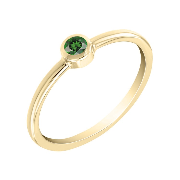 Zlatý minimalistický prsteň s tsavorit granátom Zusane