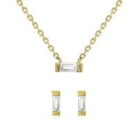 Zlatá kolekcia s baguette bielymi zafírmi Alyeen