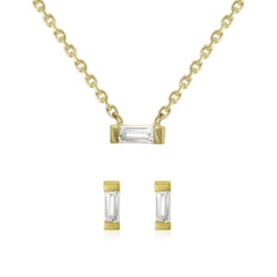 Zlatá kolekcia s baguette bielymi zafírmi Alyeen