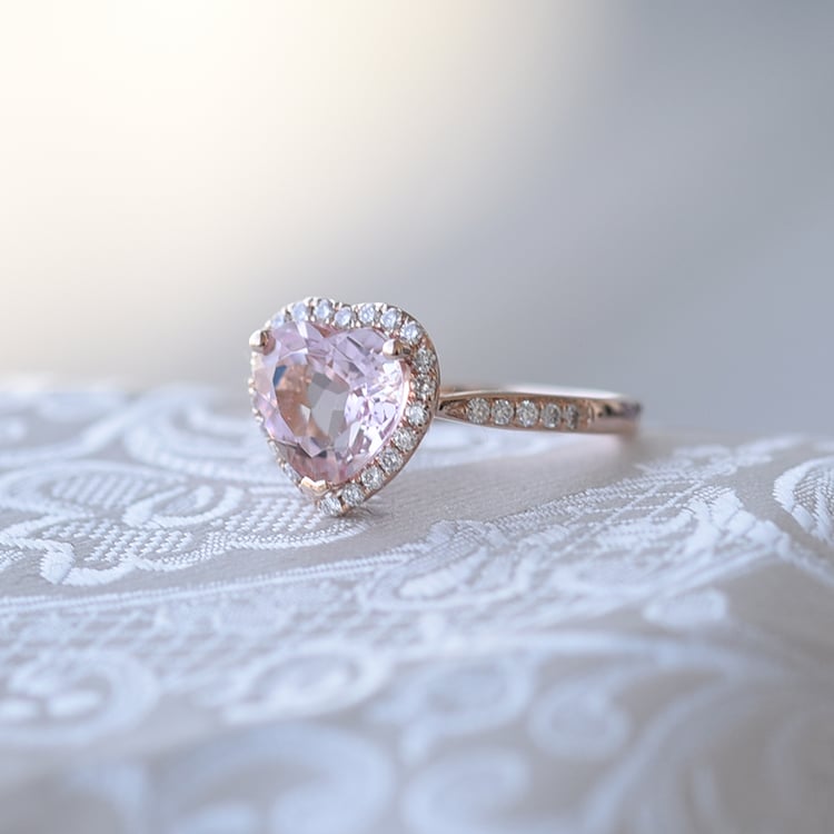 Prsteň v tvare srdca s diamantmi 60963