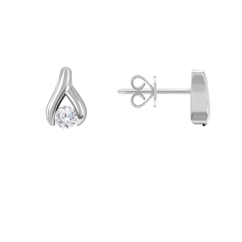 Platinové náušnice s 0.22ct diamantmi Fox