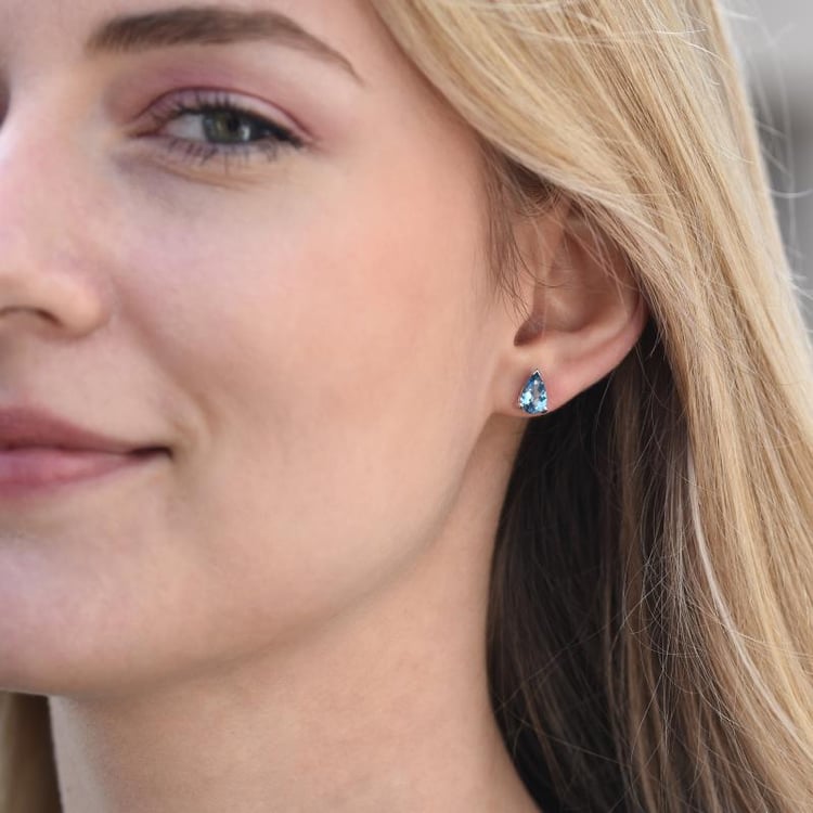 Strieborné náušnice s topásovými slzami Waffi 13960