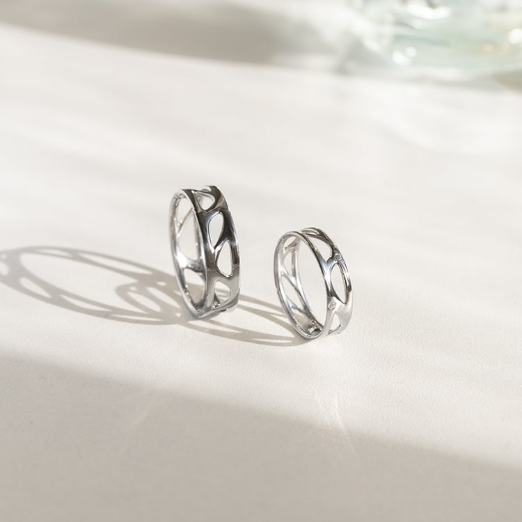 Zlaté netradičné snubné prstene Bionic 145409