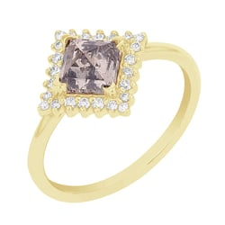 Prsteň so salt and pepper diamantom a lab-grown diamantmi Kamal