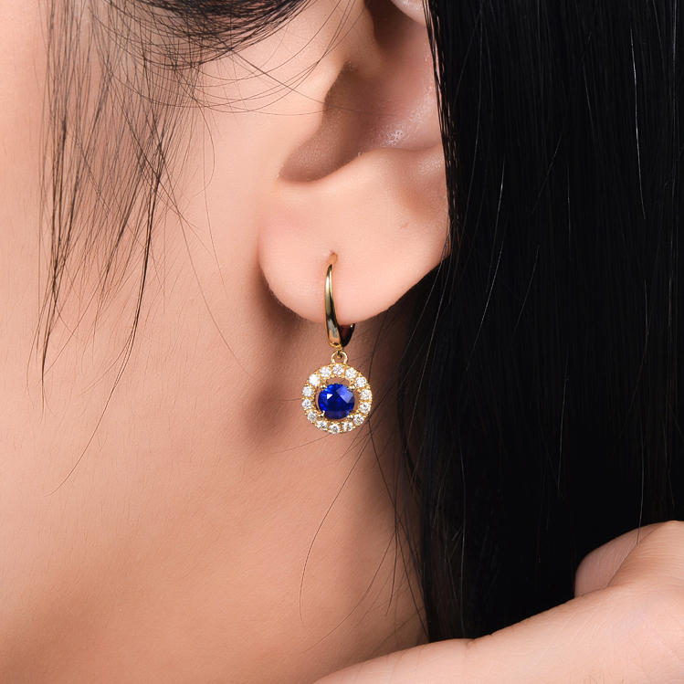 Zlaté zafírové náušnice s diamantmi Larra 9990