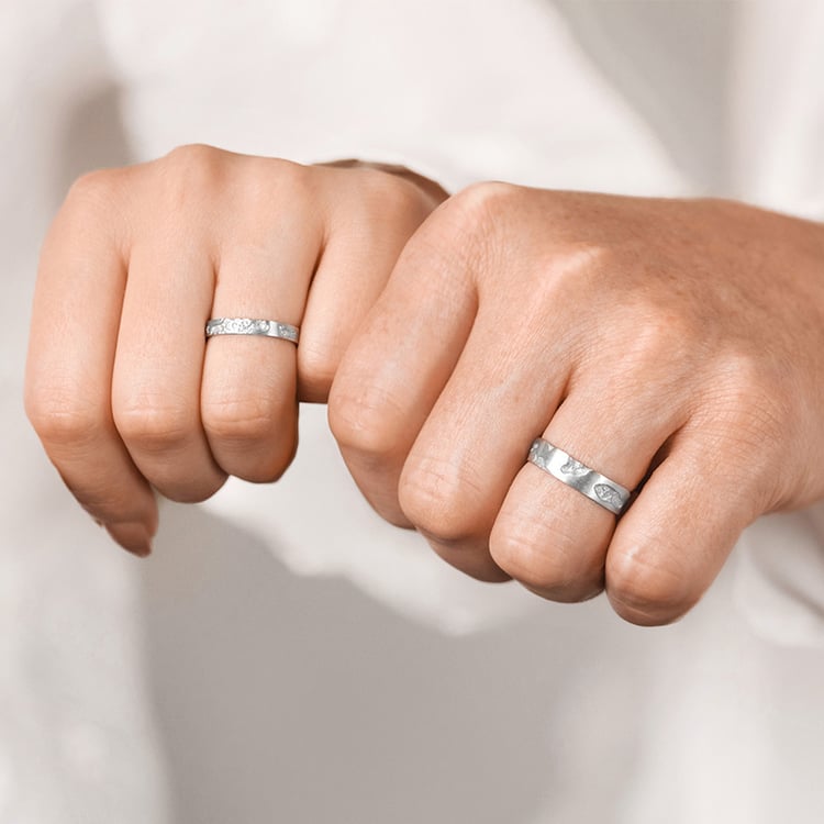 Svadobné obrúčky s ručne rytým povrchom Cley 155654