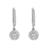 Strieborné kruhové náušnice s 0.13ct lab-grown diamantom Madhu