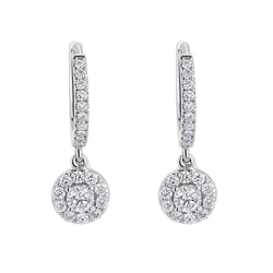 Strieborné kruhové náušnice s 0.13ct lab-grown diamantom Madhu