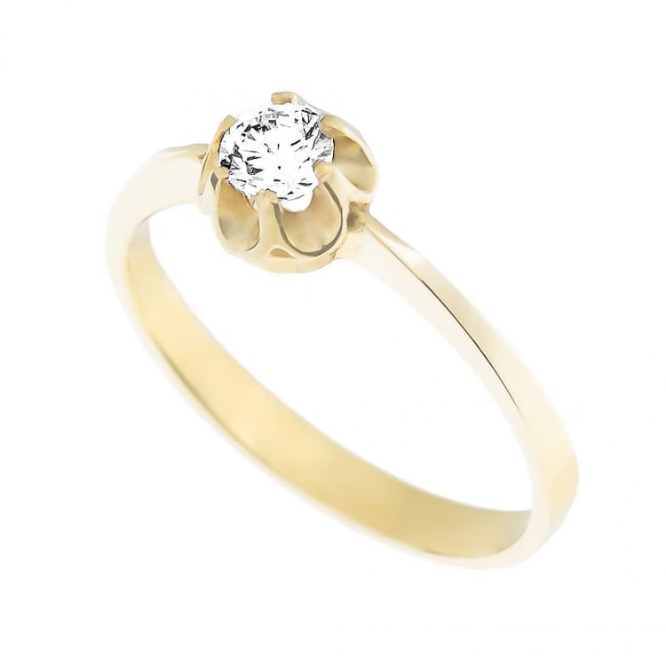 Zásnubný prsteň s diamantom biele zlato 4017