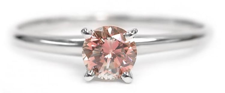 Zásnubný prsteň z bieleho zlata s ružovým diamantom. 53230