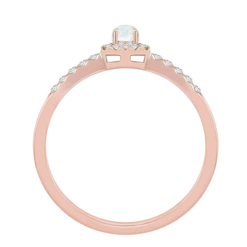 Zlatý prsteň s opálom a diamantmi Hailey