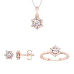 Zlatý kvetinový set šperkov s lab-grown diamantmi Sallie