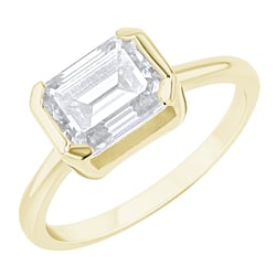 Zásnubný prsteň s half-bezel lab-grown emerald diamantom Pompeia