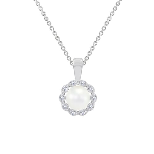 Zlatý perlový set náušnic a náhrdelníku s diamantmi Ladasha