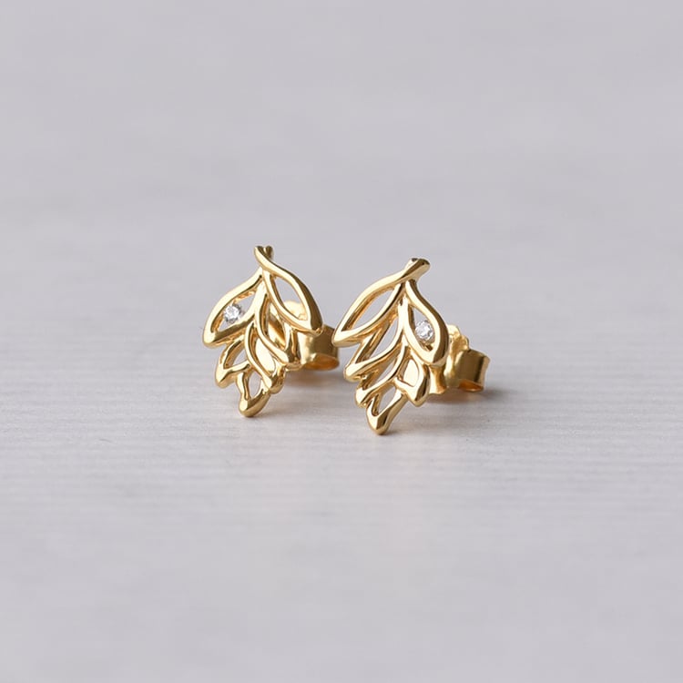 Pozlatené náušnice so zirkónom 72708