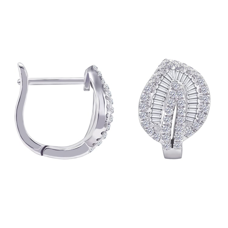 Diamantové náušnice v tvare lístkov 34573