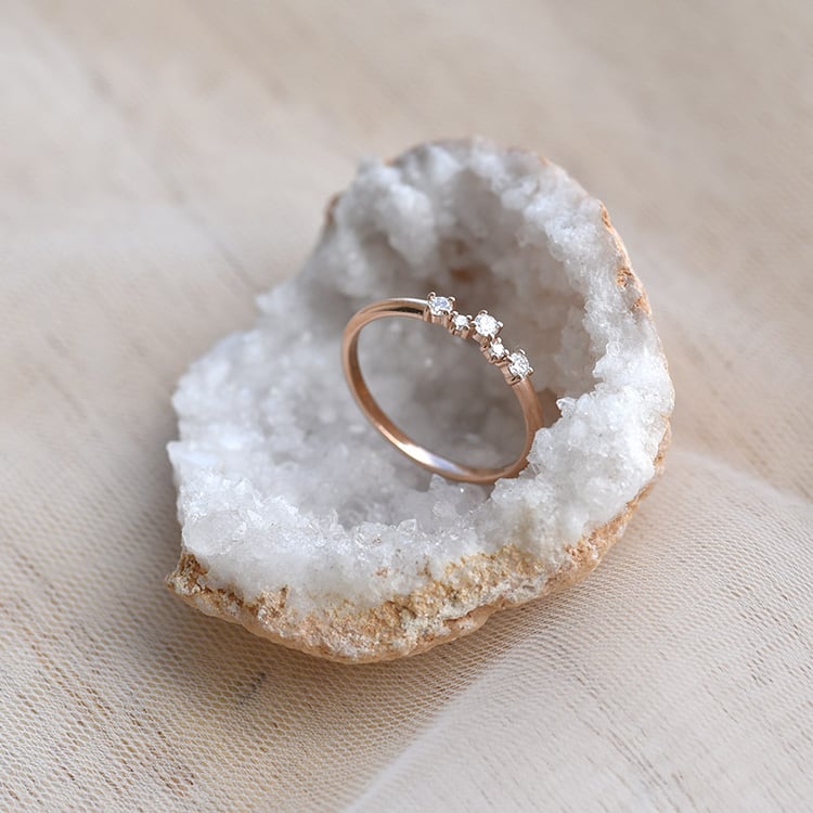 Zásnubný cluster prsteň s diamantmi 67450