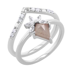 Set prsteňov so salt and pepper diamantom, lab-grown diamantmi a moissanitmi Madii