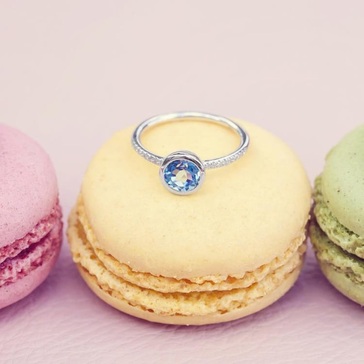 Nebeský topás v zlatom prsteni 12207