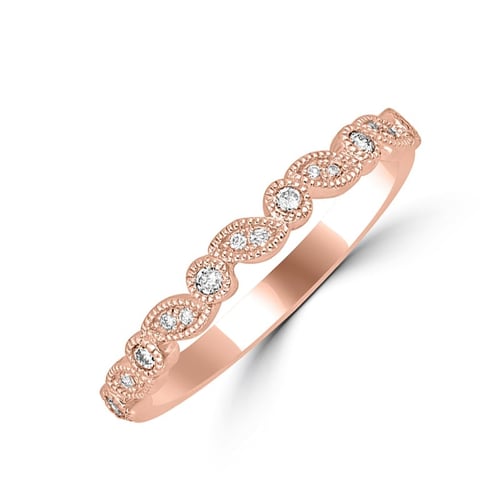 Vintage prsteň s lab-grown diamantmi a komfortný svadobný prsteň Lyla
