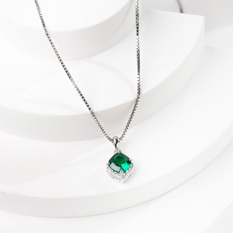 Strieborný prívesok so smaragdom 165663