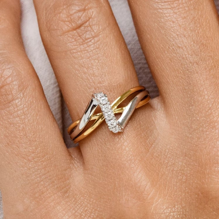 Zlatý prsteň s lab-grown diamantmi Emely 163539