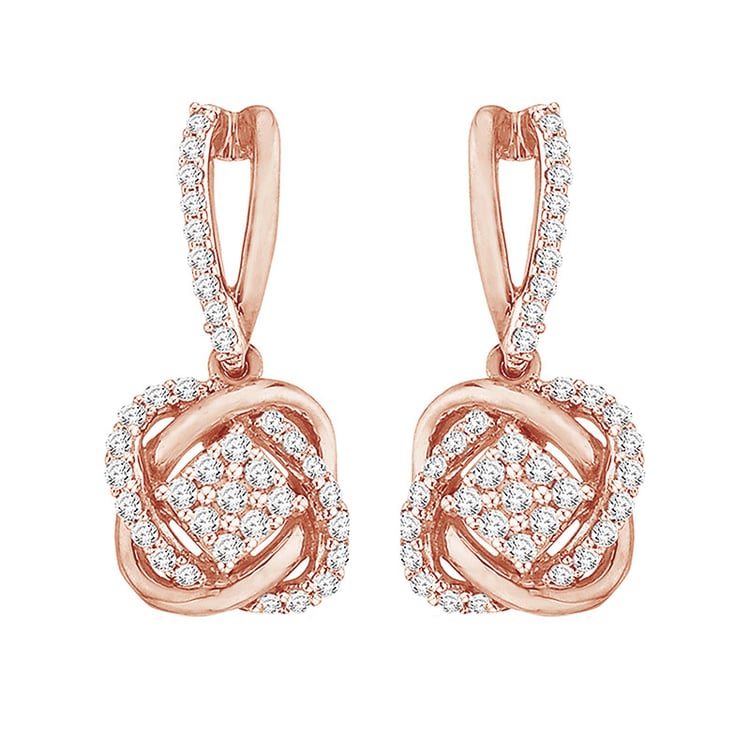 Náušnice z ružového zlata 95057