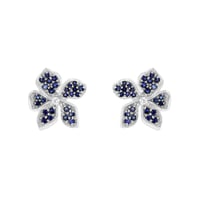 Kvetinové náušnice so zafírmi a diamantmi Metis
