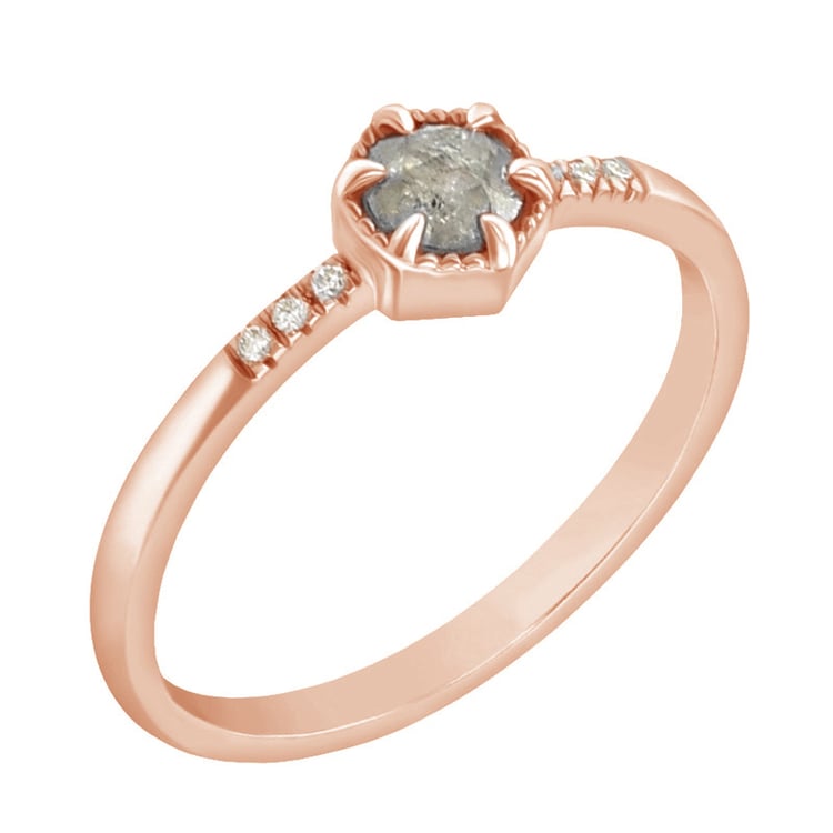 Prsteň so žltým salt'n'pepper diamantom 67244