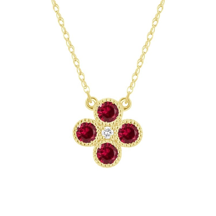 Rubínový náhrdelník s diamantom Emely