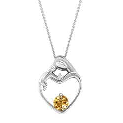 Prívesok matka a dieťa s citrínom a diamantom Heli