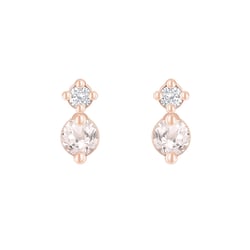 Minimalistické náušnice s morganitmi a diamantmi Coroba