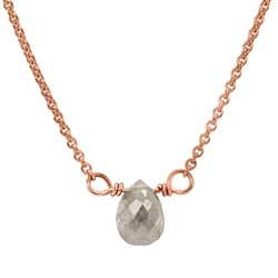 Zlatý náhrdelník so sivou diamantovou kvapkou Greyne
