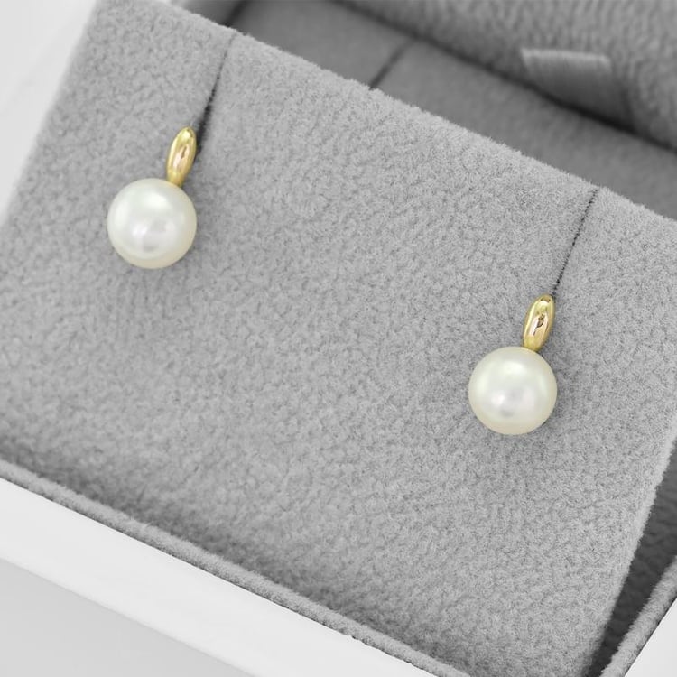 Zlaté náušnice s perlami 43033