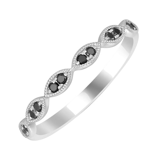 Nežný eternity prsteň zo zlata s čiernymi diamantmi Jelani