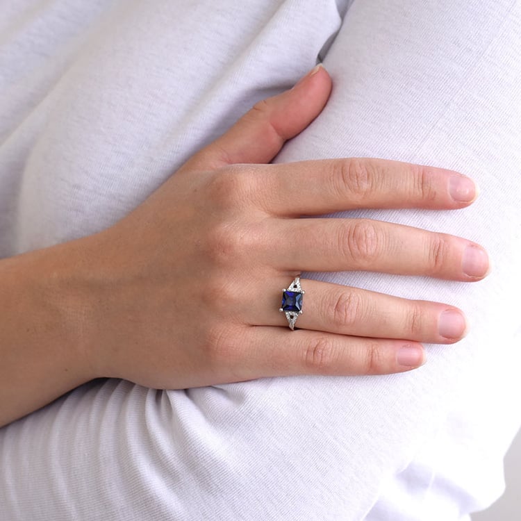 prsteň s modrým zafírom 82667