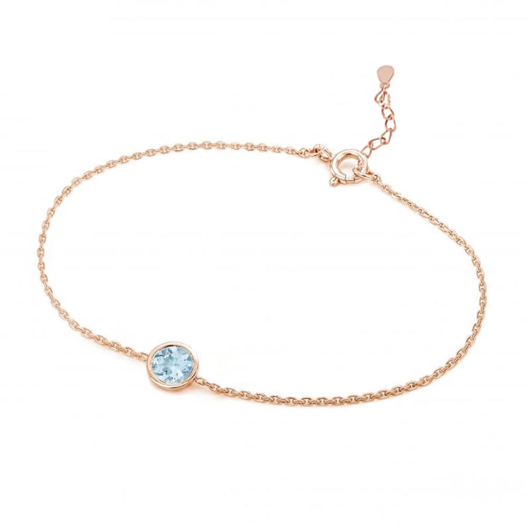 Strieborný náramok s akvamarínom Rollie 104930
