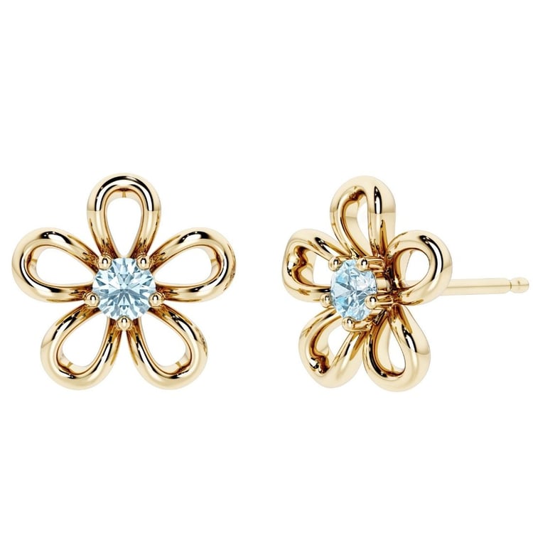 Strieborné náušnice s akvamarínom 