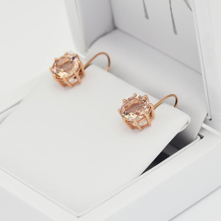 Morganitové náušnice zlaté 25818