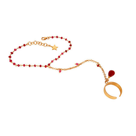 Rubínový náramok s prstienkom Oldina