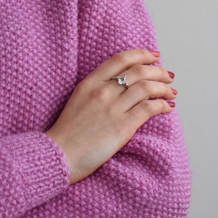 Strieborný prsteň s princess ametystom 75443