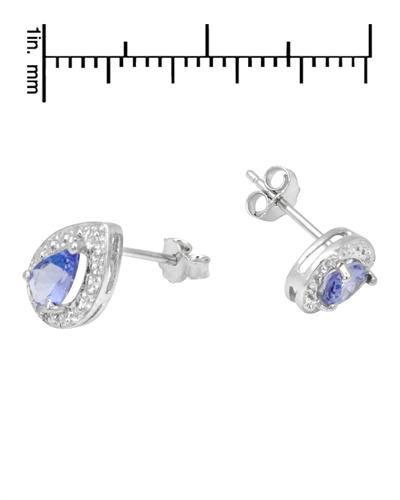 Náušnice s tanzanitmi a diamantmi 1603