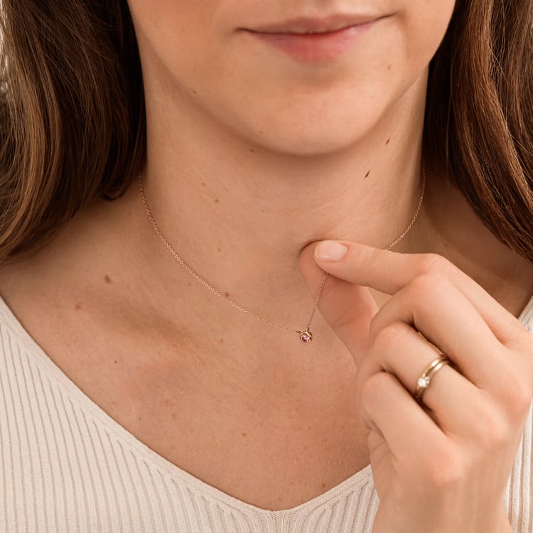 Bezel náhrdelník s IGI certifikovaným lab-grown ružovým diamantom Hadley 164821