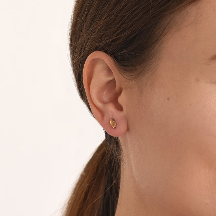 Minimalistické strieborné náušnice s citrínmi Sistine 67581