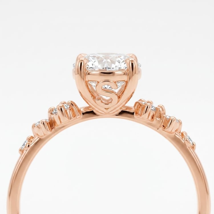 Zásnubný prsteň s výberom písmen a diamantmi Olha 167094