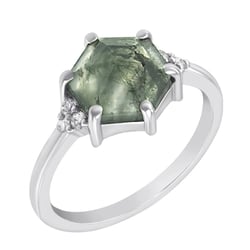 Unikátny zlatý prsteň s machovým achátom Kitana