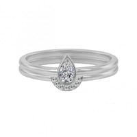 Zlatý zásnubný set prsteňov s pear ertifikovaným diamantom Paiha