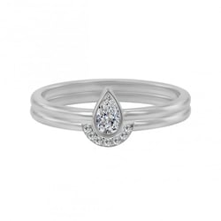 Zlatý zásnubný set prsteňov s pear ertifikovaným diamantom Paiha