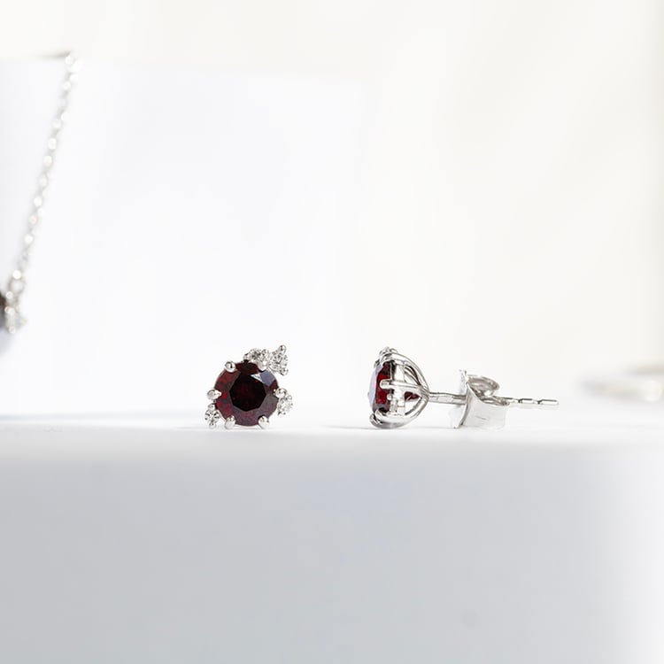 Cluster kolekcia šperkov s českými granátmi a diamantmi Odette 144007